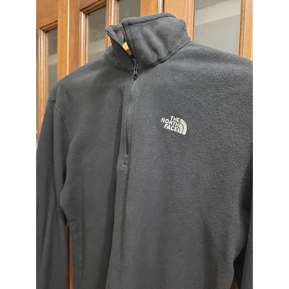 The North Face Black Quarter Zip Fleece Pullover Jacket Mens Small